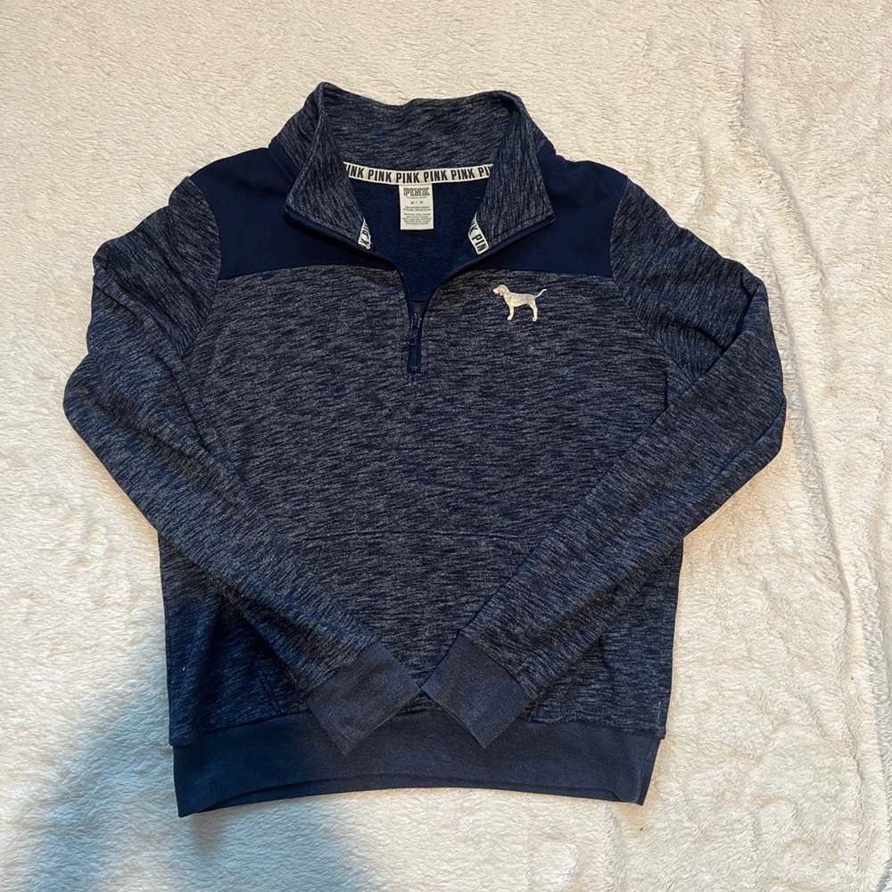 VS PINK Navy Zip up Mockneck